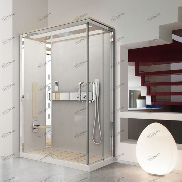 Душевая кабина NEXIS 1 A120x80 HAMMAM Novellini NEXIS цвета светлый дуб, с низким душевым поддоном NEXA120SM51KQNEXA120DM51KQ