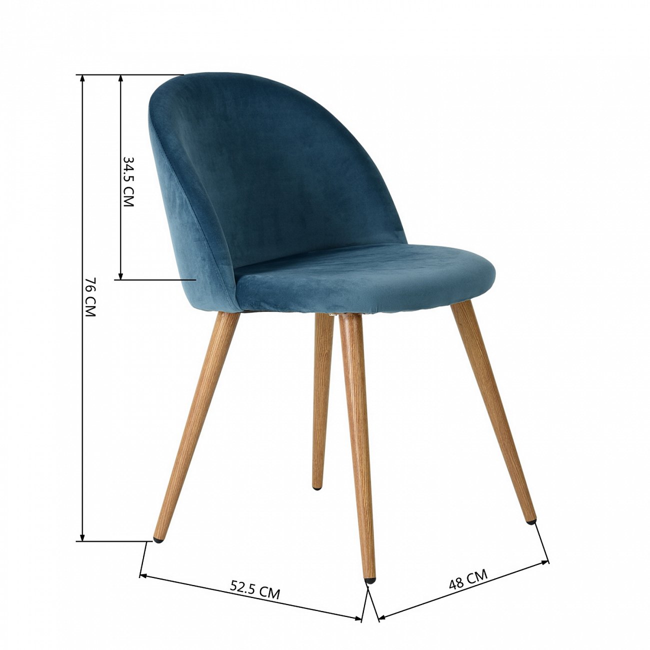 Стул с мягкой обивкой синий "Лион" STOOL GROUP ДИЗАЙНЕРСКИЕ 00-3881981 Синий  - Вид №5