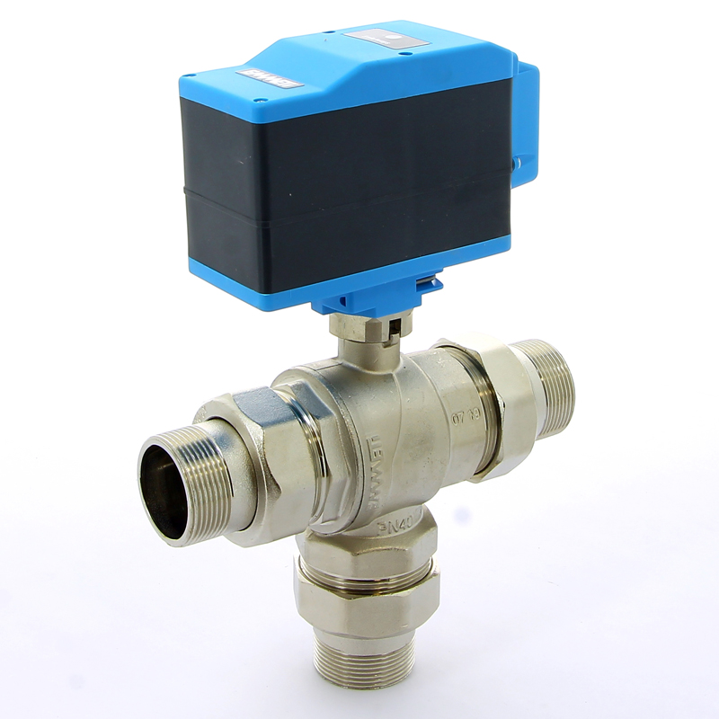 Кран шаровой с разъемными соединениями НН трехходовой MODULO PLUS с сервоприводом EMMETI 1"1/2 01425712 - Вид №2