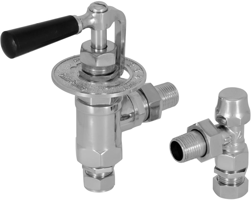 LD201 Дроссельная заслонка 15 мм впускной ручной клапан радиатора (хром) Сarronheating  - Вид №1