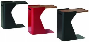 Roche Bobois Журнальный столик из стали и дерева с журнальной стойкой с подносом Les contemporains