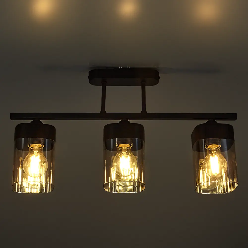 Люстра потолочная Vitaluce Катарина 3 лампы 9м² Е27 цвет черный матовый 89697007 STLM-2112366 