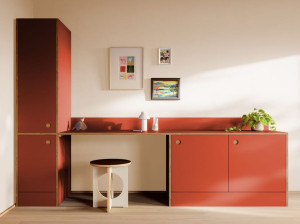 Ламинированный настенный секционный шкаф