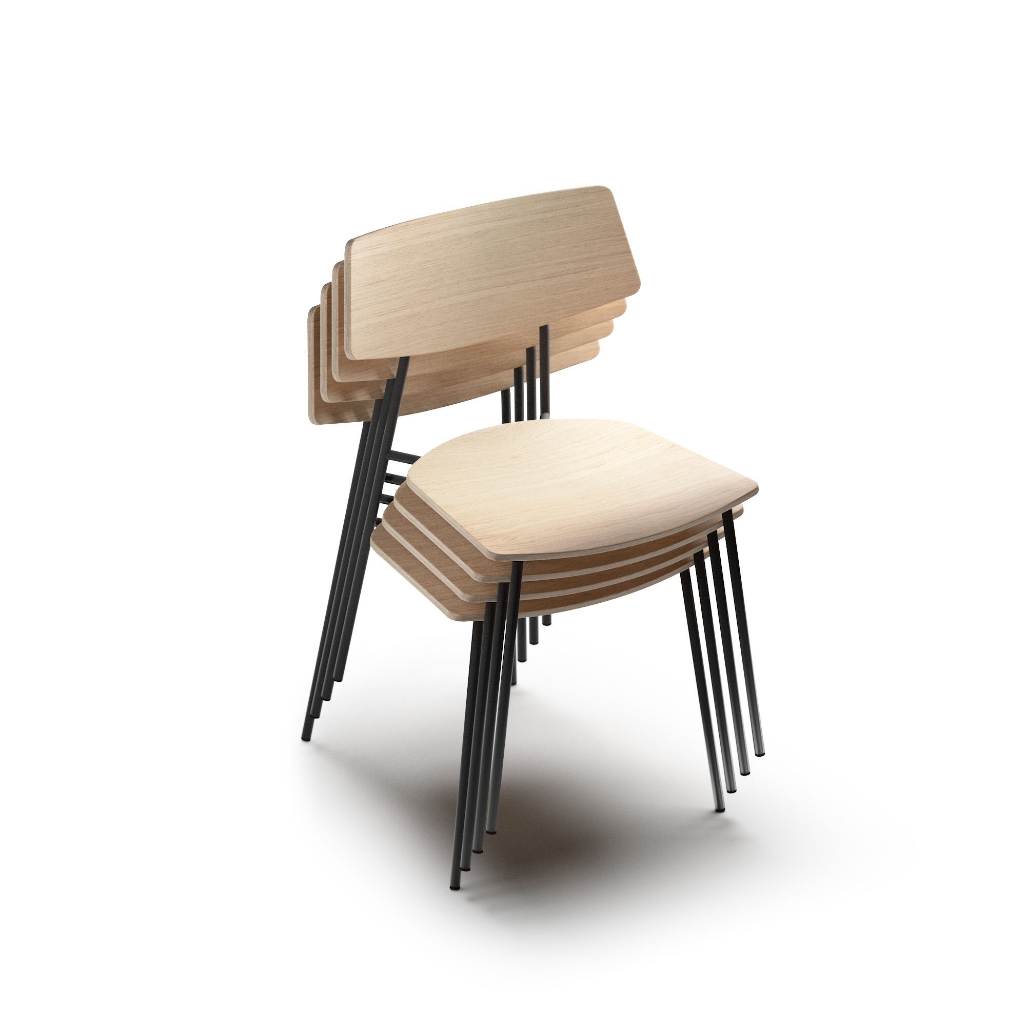 Штабелируемый стул из стали и дерева Sellex LISE ARCH-00013907 - Вид №2