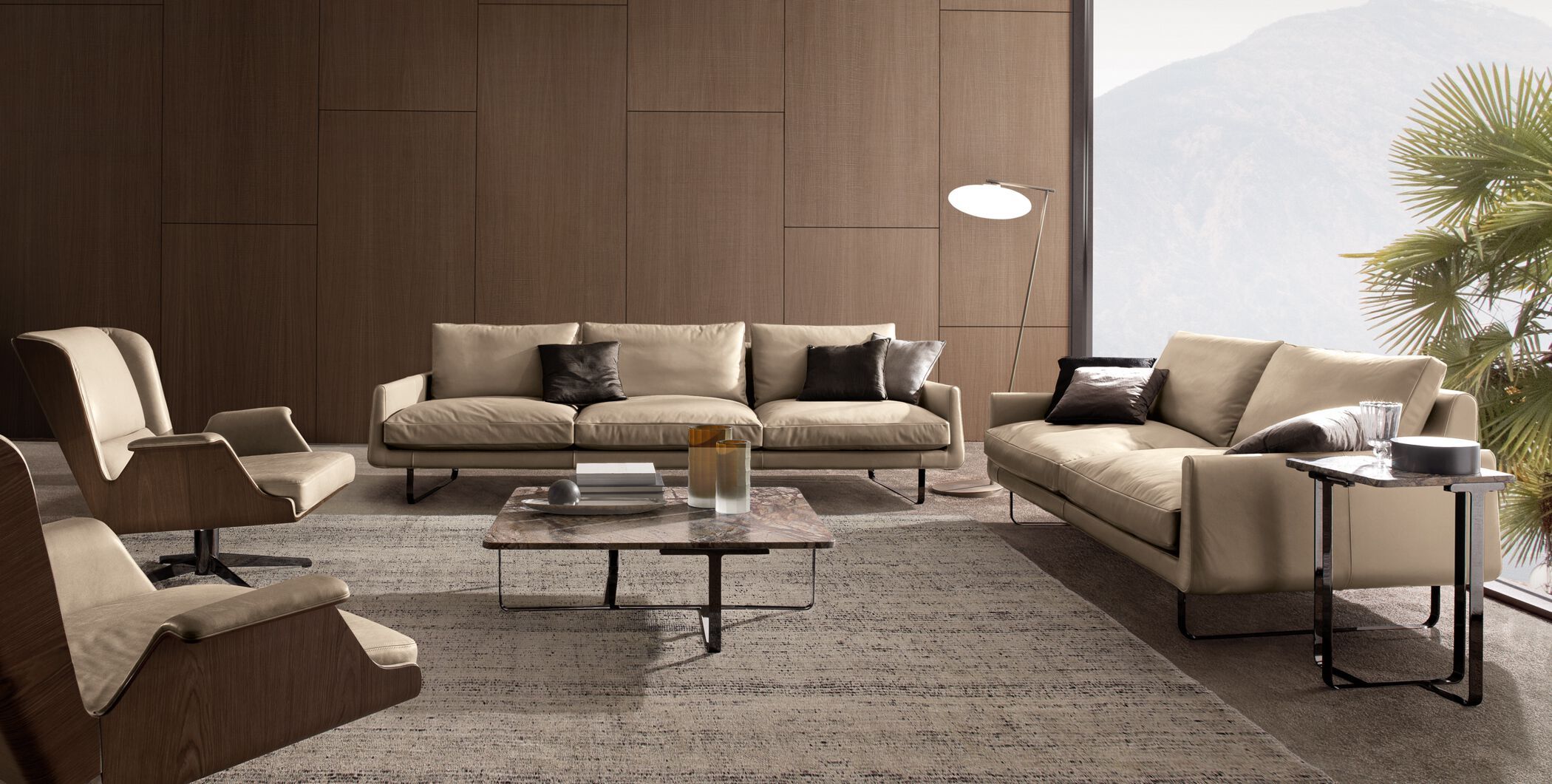 3-местный кожаный диван i 4 Mariani Джошуа ARCH-00121906 - Вид №2