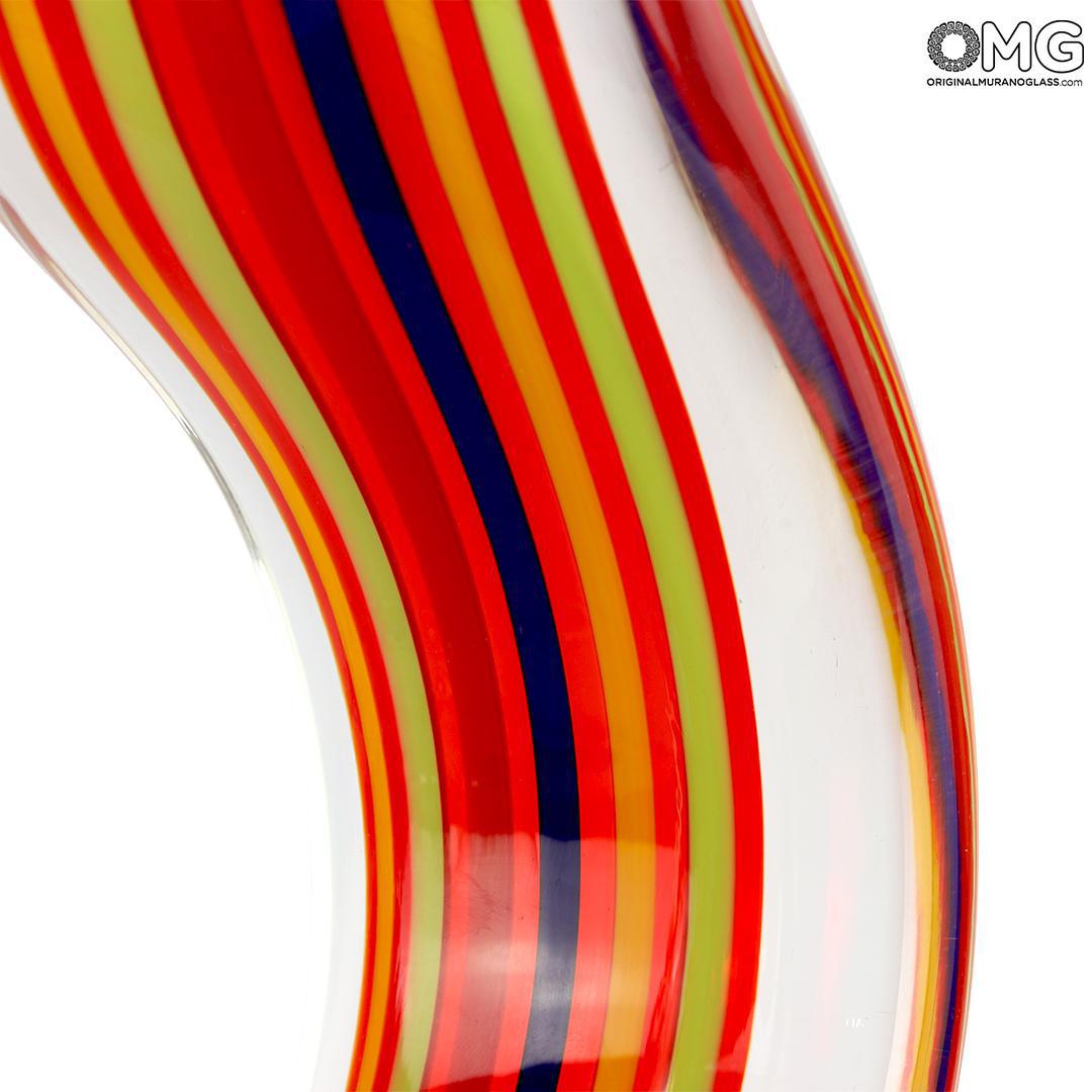 4611 ORIGINALMURANOGLASS Скульптура Лента - красно-золотая - муранское стекло OMG 19 см  - Вид №1