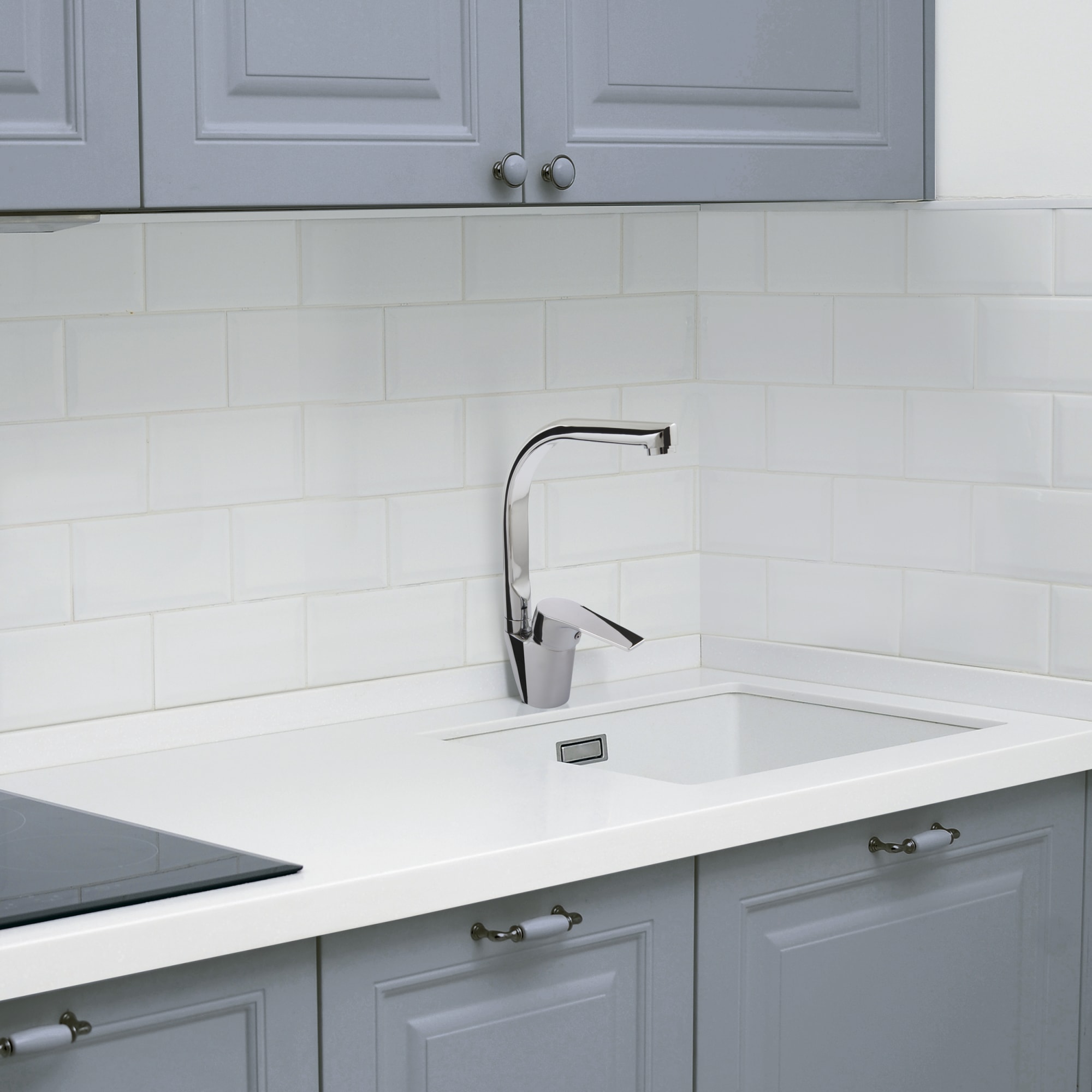 86649079 Смеситель для кухни Teruel CAS-2021 с высоким изливом, цвет хром Santreyd  - Вид №3