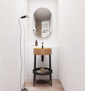 Круглый консольный умывальник