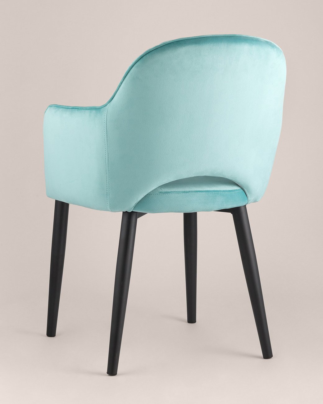 Стул с подлокотниками мягкий мятный с черными металлическими ножками "Венера диамант" STOOL GROUP ДИЗАЙНЕРСКИЕ 00-3881941 Голубой  - Вид №3