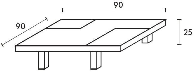 ALBEDO Низкий квадратный деревянный журнальный столик  Ny090lb  - Вид №7