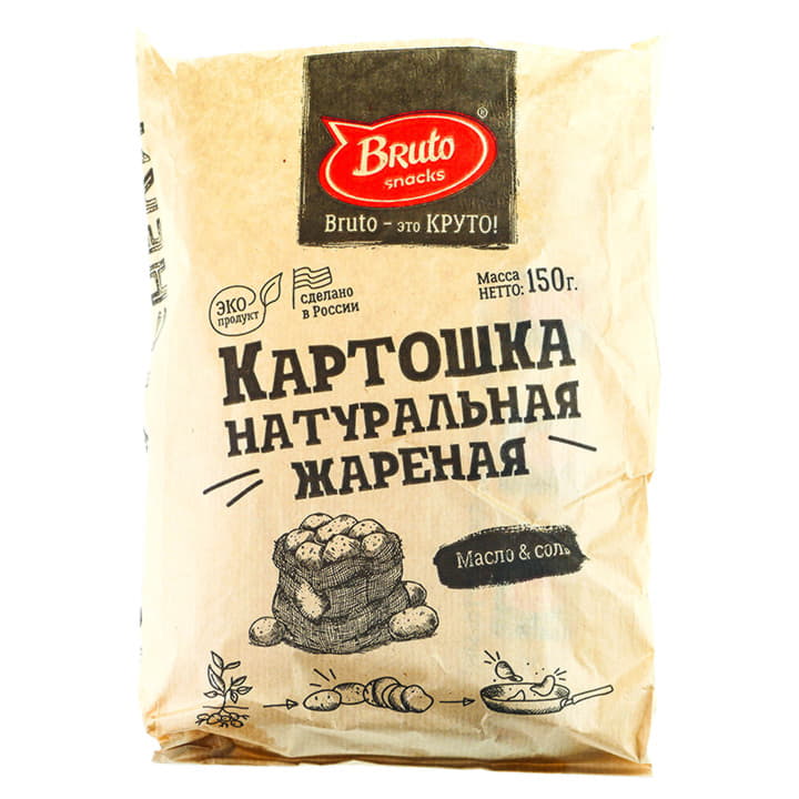 Чипсы картофельные Bruto Snacks Масло и соль 150 г Santreyd 13233 - Вид №1