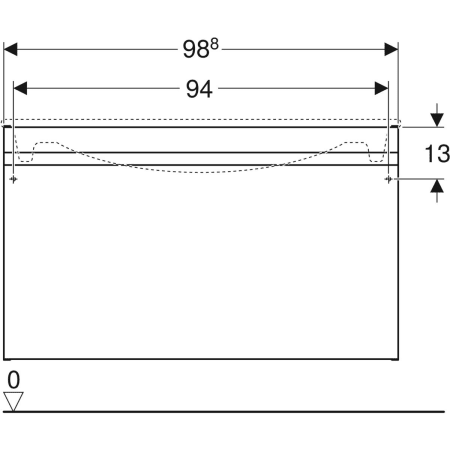 869556000 Шкафчик для встраиваемой раковины Geberit Renova Plan, с одним выдвижным и одним внутренним выдвижным ящиком Geberit  - Вид №28