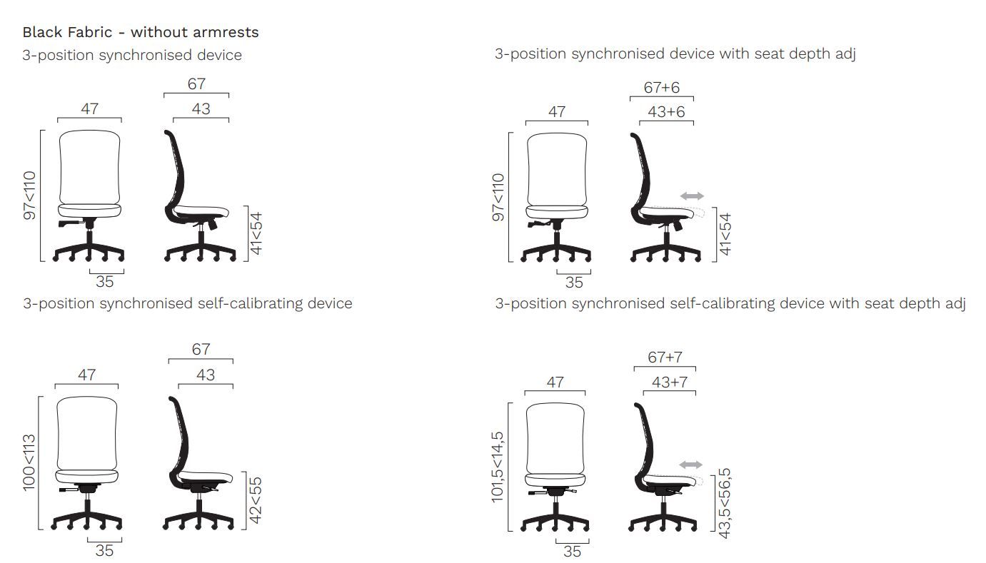 Ткань поворотный операционный офисный стул с колесами FREZZA Takk ARCH-00150612 - Вид №3