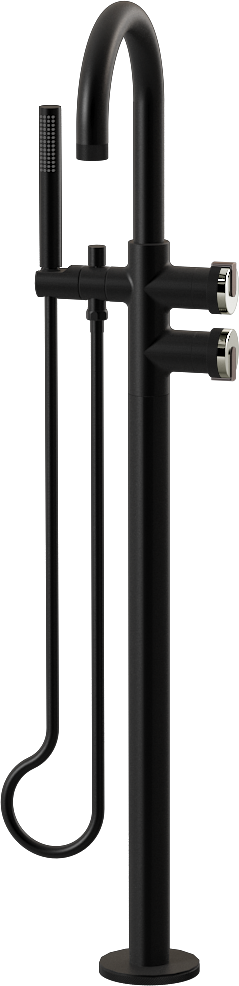 E-11554-R1PC-L1GM-MBK Смеситель напольный отдельностоящий (внешняя часть) GRAFF MOD+