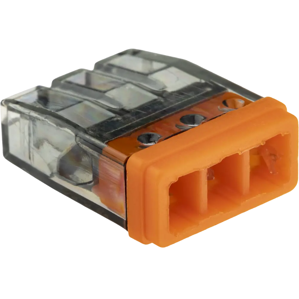 84509779 Клеммы монтажные самозажимные с пастой Duwi СМК 772-203 3-проводные 2,5мм² прозрачные 5шт 26729 4 STLM-1113726  - Вид №1