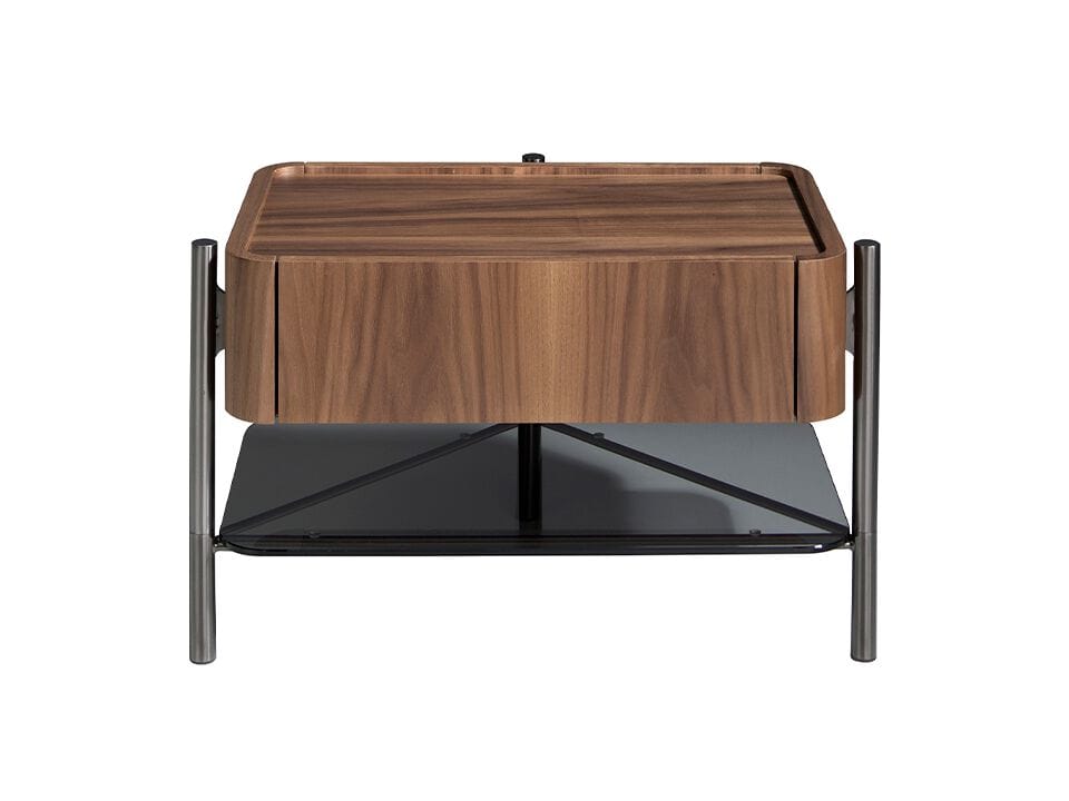 Прямоугольная прикроватная тумбочка из орехового дерева с ящиками Angel Cerda Nature Life ARCH-00151518 - Вид №2