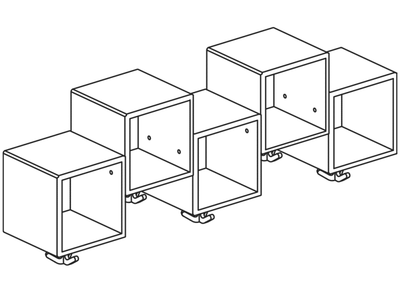 M20.03.006 Модуль удлинительного ряда асимметричный, 5 мест с эластичными тройными крючками HEWI Kids - Вид №4