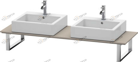 XL016C04343 Консоль для накладных раковин и встраиваемых умывальников, для угла слева X-Large #XL016C 480 мм Базальт матовый, декор Duravit