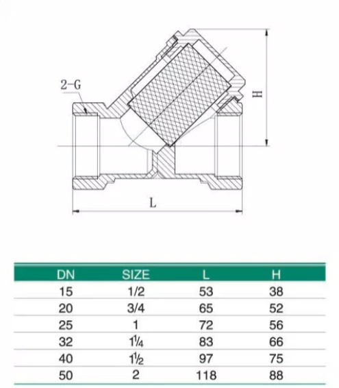 4010 Фильтр косой сетчатый грубой очистки в/в 3/4", латунь LAB.Space  - Вид №1