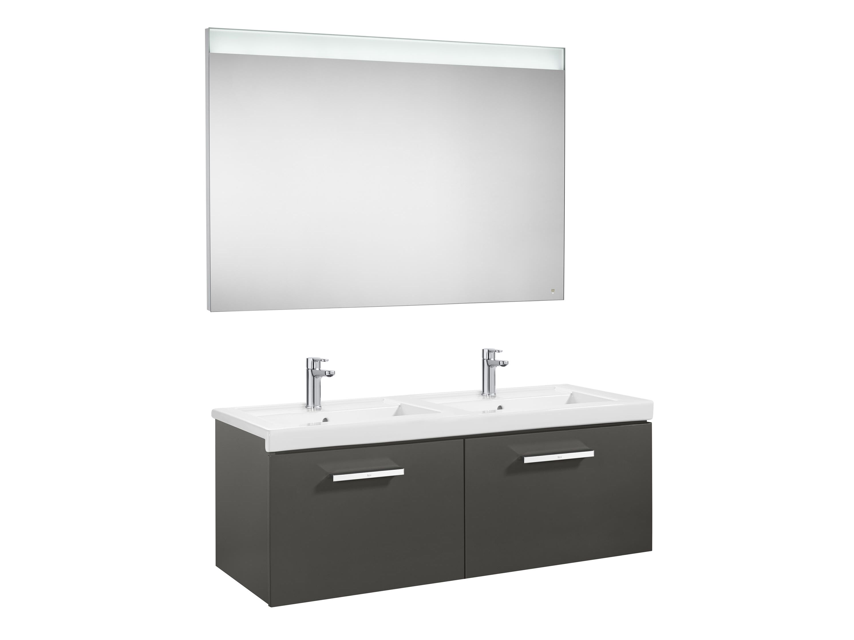 Двойной подвесной туалетный столик с зеркалом Roca Prisma ARCH-00091715