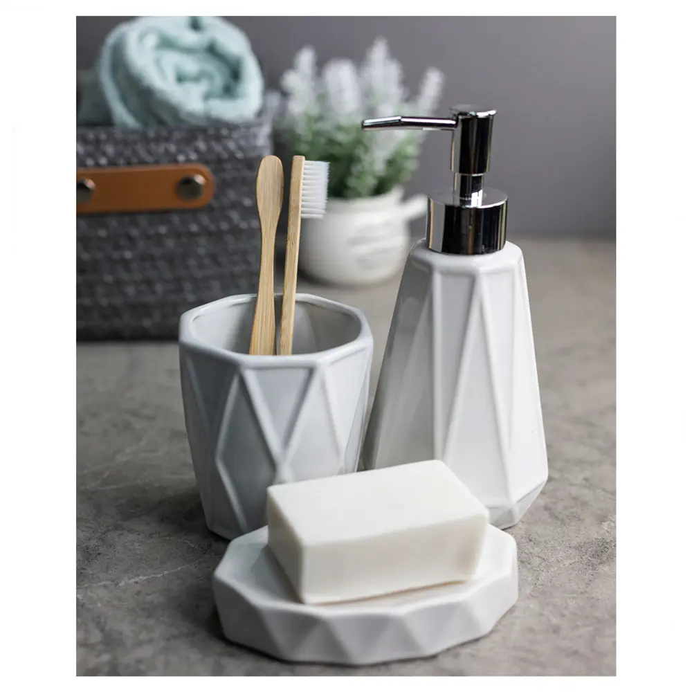 BATH PLUS Latte - керамический стакан для зубных щеток в белом цвете 89380474 STLM-1574282 - Вид №1