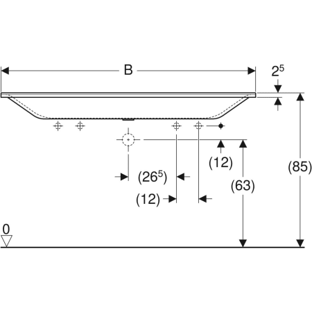 500.276.00.1 Встраиваемая раковина Geberit Xeno² Geberit  - Вид №3