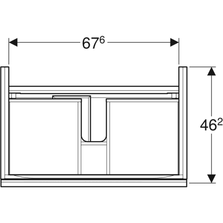 500.609.01.2 Шкафчик для раковины Geberit Acanto, с одним выдвижным ящиком, одним внутренним выдвижным ящиком и сифоном Geberit  - Вид №25