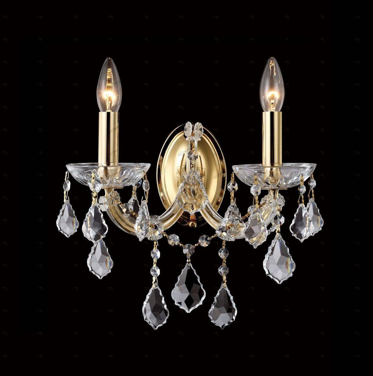 Бра Crystal Lux Tesoro AP2 CRYSTAL LUX СВЕЧА 077381 Золото;прозрачный 