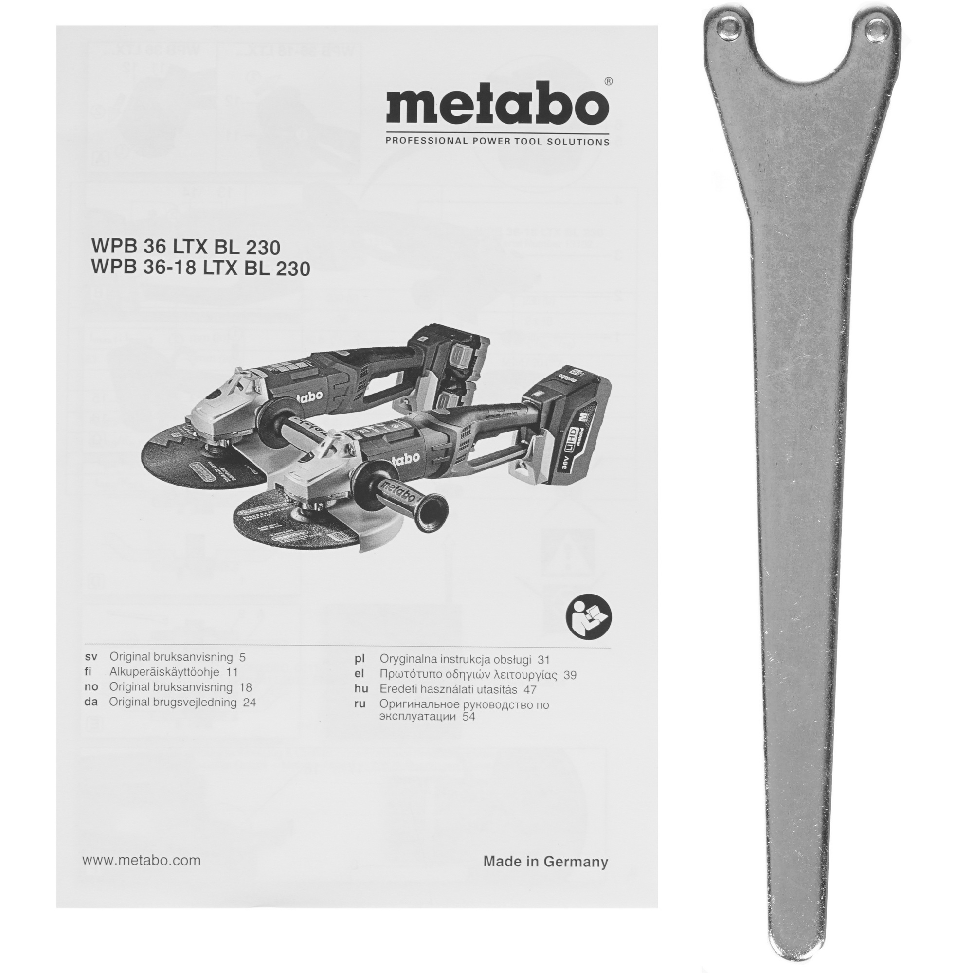 Углошлифовальная машина (УШМ) Metabo WPB 36 LTX BL 230 36 В 1099149 STDN-0036117 - Вид №6
