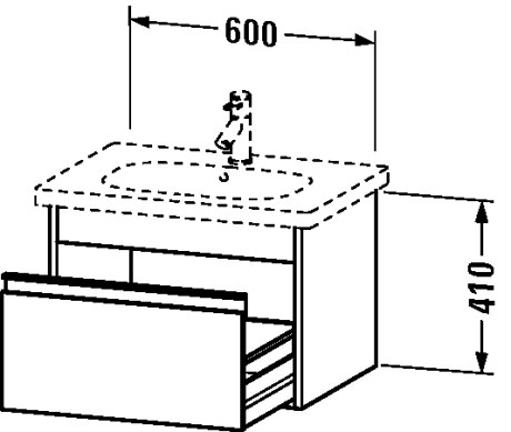 KT667009191 Тумбочка подвесная Ketho #KT6670 600 x 455 мм Серо-коричневый декор Duravit - Вид №1