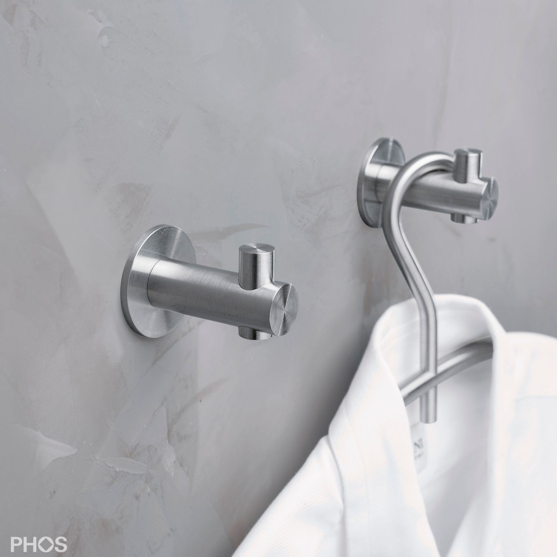 H18-50R40 Крючок настенный, ø18 мм, длина 5 см, с розеткой PHOS  - Вид №3