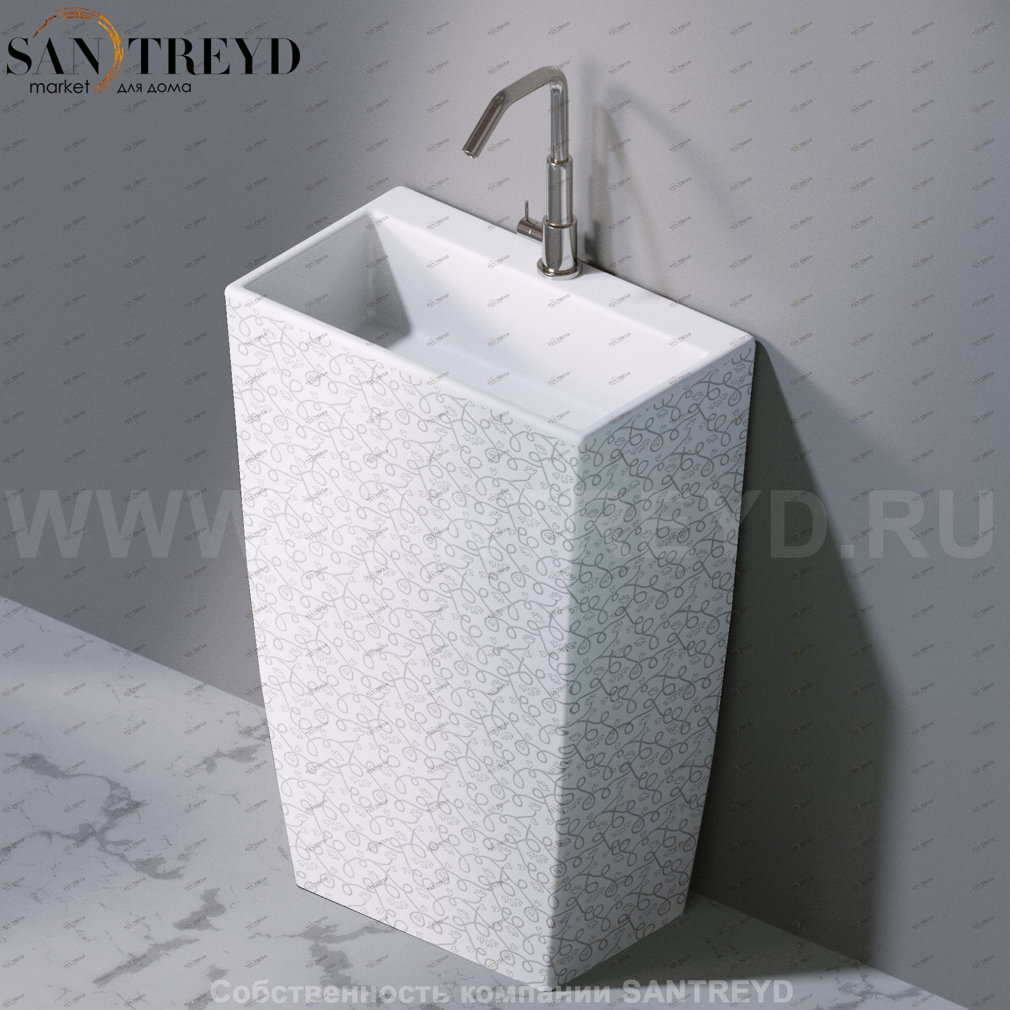 L115400 Напольная раковина стоящая прямоугольная A. e T. Italia Tower AeT ITALIA