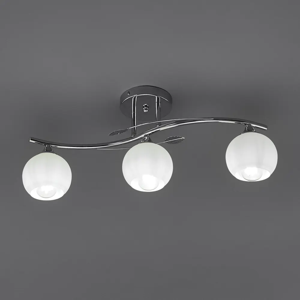 Люстра потолочная JLIGHT HEMI 3 лампы 18 м², цвет хром/бел 84534218 STLM-2042862  - Вид №3