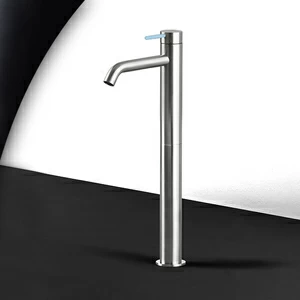 Смеситель для раковины сталь матовая с голубой ручкой Toki Radomonte TKI6SCIL17