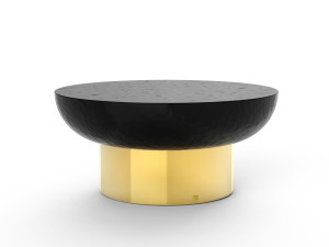 Журнальный столик из стекловолокна и латуни