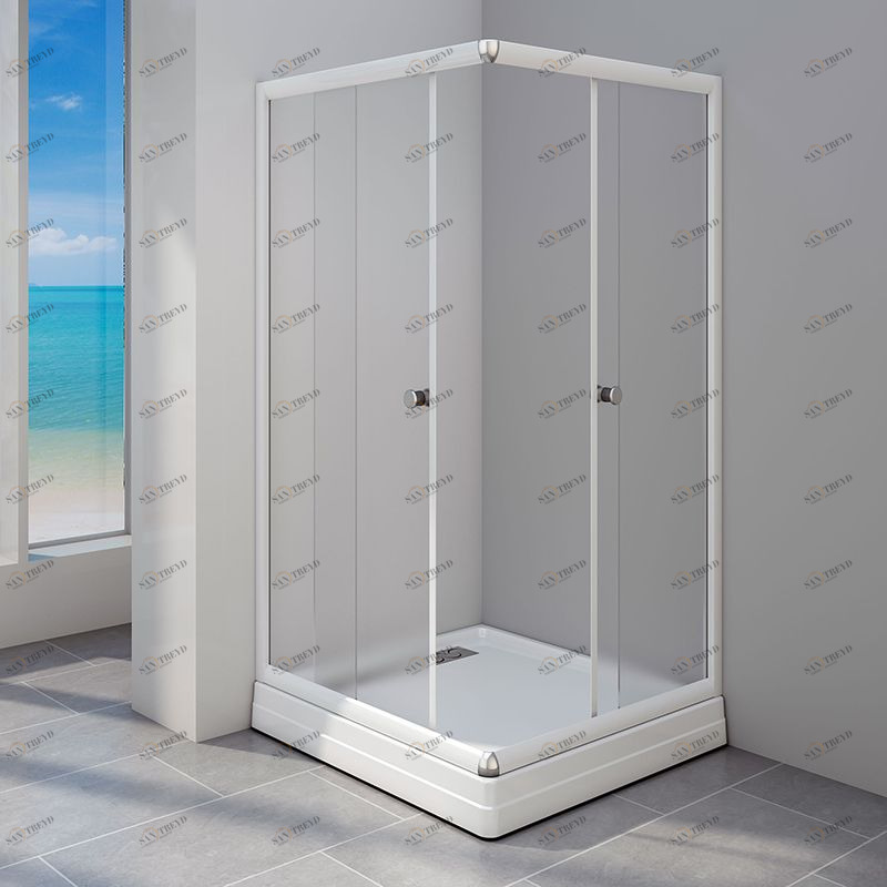 Душевой угол Респект 100, стеклянные шторки (прозрачные), поддон на раме-подставке с устройством слива, профиль белый Radomir 1031001330