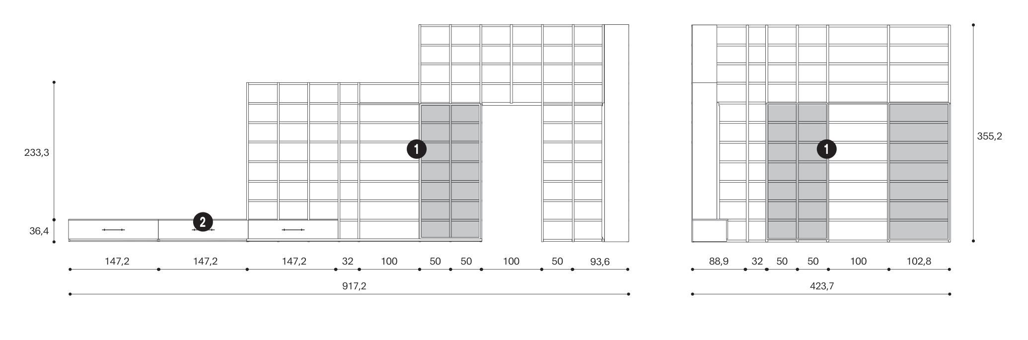 Книжный шкаф с угловым днем Giessegi день за днем ARCH-00151096 - Вид №5