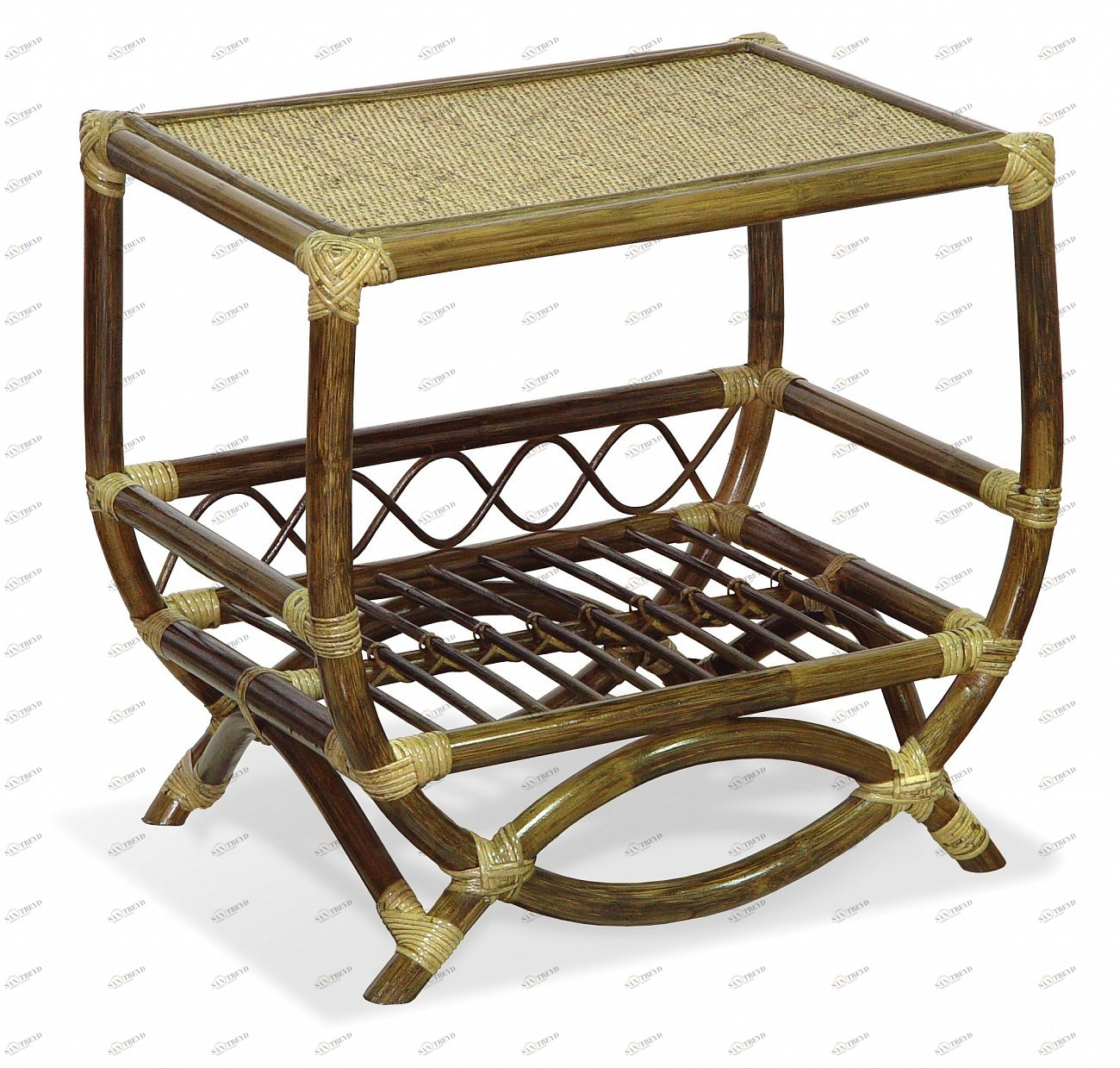 Тумба под телевизор с полкой 56х62 см олива Calamus Rotan VINOTTI  00-3885387 Зеленый 