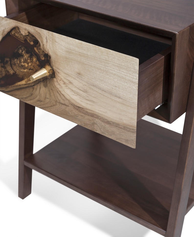 Маленькая прикроватная тумбочка деревянная Storm Dome ICON DESIGNE  193819 Коричневый  - Вид №3