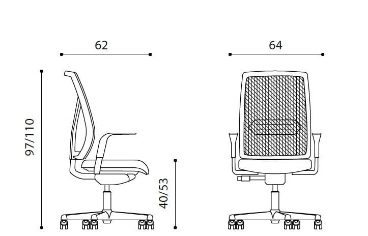Поворотный операционный офисный стул с подлокотниками Ares Line Dotway ARCH-00148412 - Вид №8