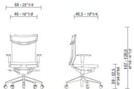 ESTEL GROUP Офисное кресло в коже с колесами Uniqa sun-id-1498590 - Вид №4