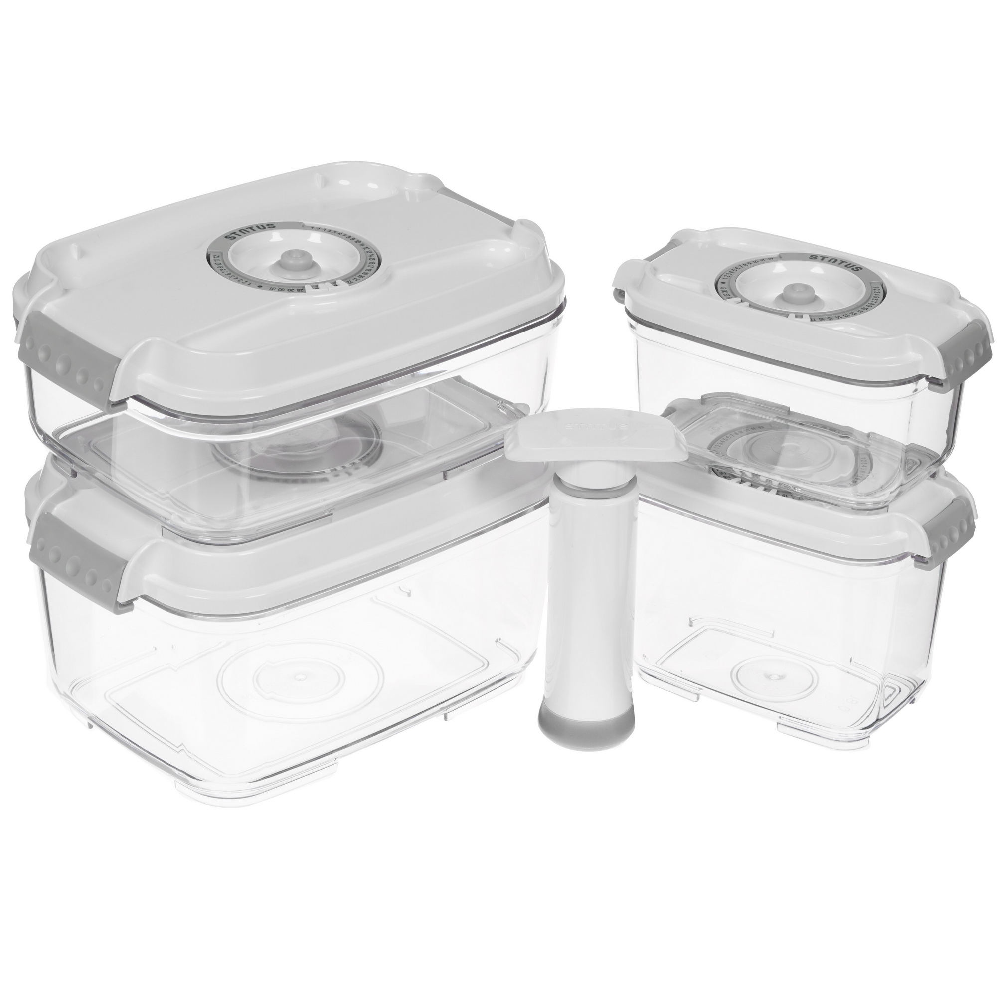 1625936 Набор вакуумных контейнеров STATUS VAC-REC-Smaller White 0.8 л, 1.4 л, 0.5 л, 2 л STDN-0037104