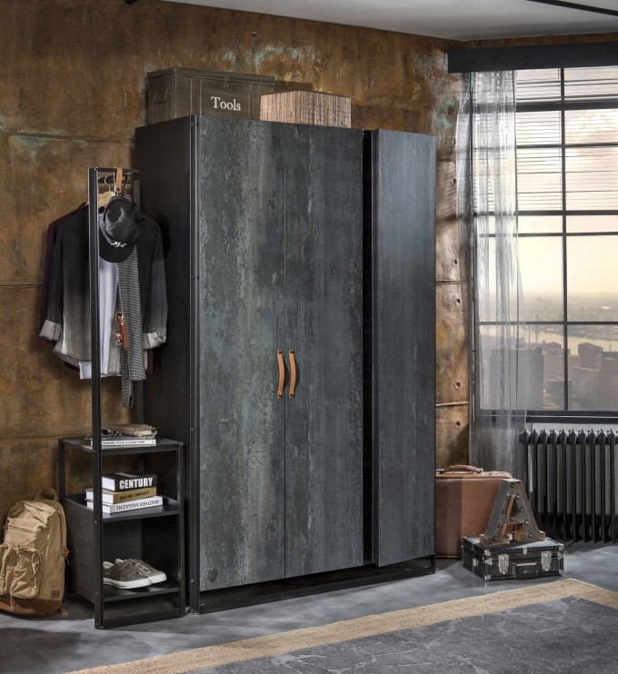 Шкаф трехстворчатый черный Dark Metal CILEK DARK METAL 00-3832563 Черный Santreyd  - Вид №3