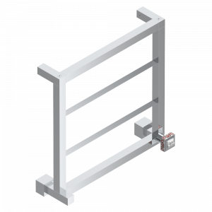 A2S-TWS4H1 Полотенцесушитель Современный квадратный, 4 перекладины, 520 мм x 510 мм, водяной, с 1 декоративной рукояткой Thg-paris Masque de Femme, solaire Хром