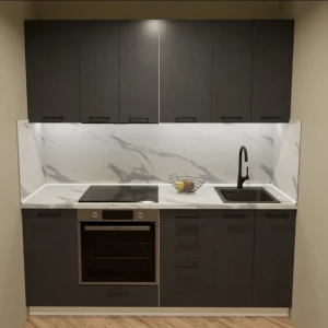 Кухонный гарнитур 200x60 см Канск цвет чёрный