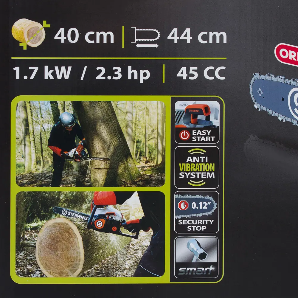 Пила бензиновая цепная Sterwins 45.02 СС шина 45 см STLM-2042908 - Вид №6