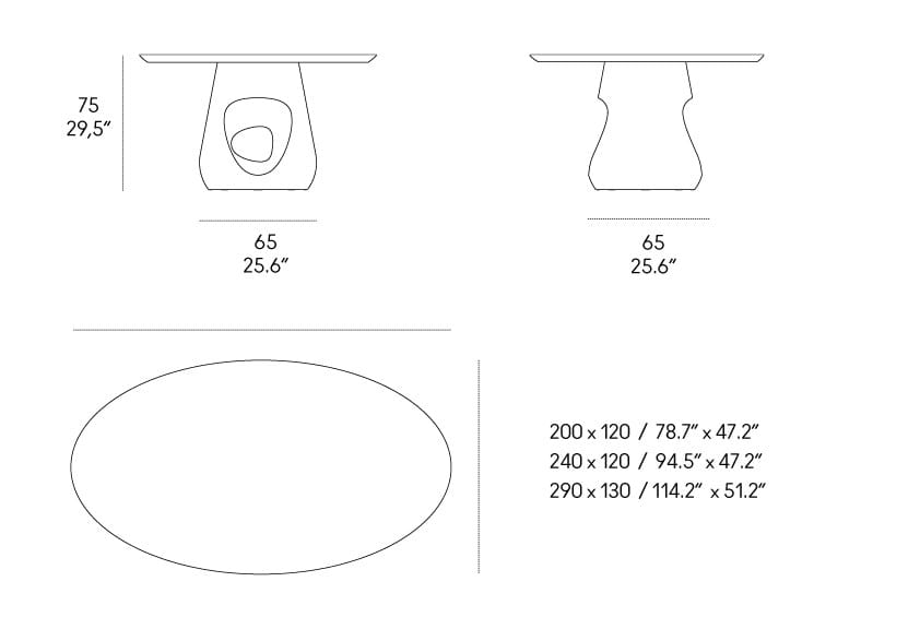 Овальный или круглый стол из мрамора и бетона Casamania & Horm ARCH-00088657 - Вид №8
