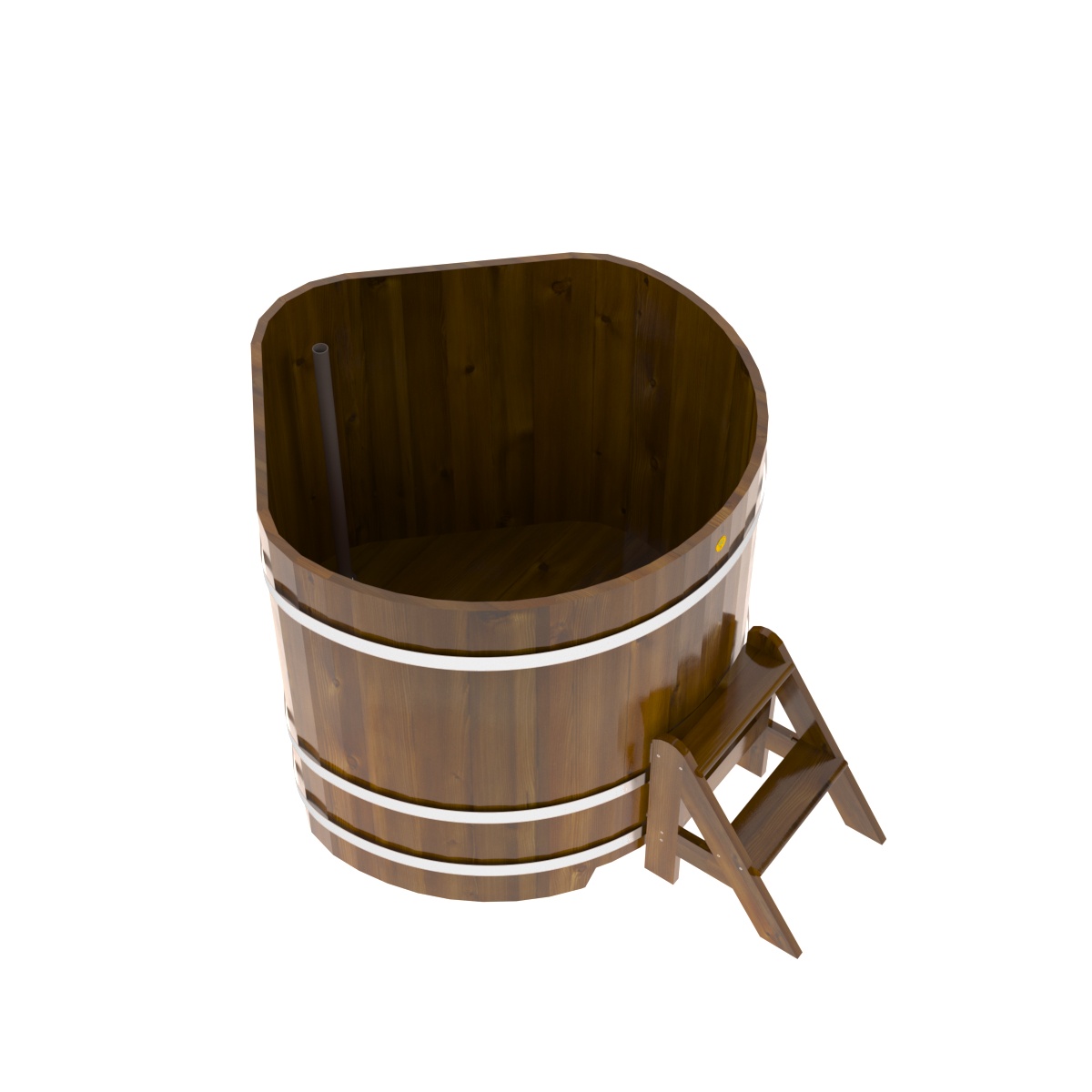 2313 Купель угловая из лиственницы Рустик 1,19х1,19х1,1 морёная Alyarus  - Вид №2