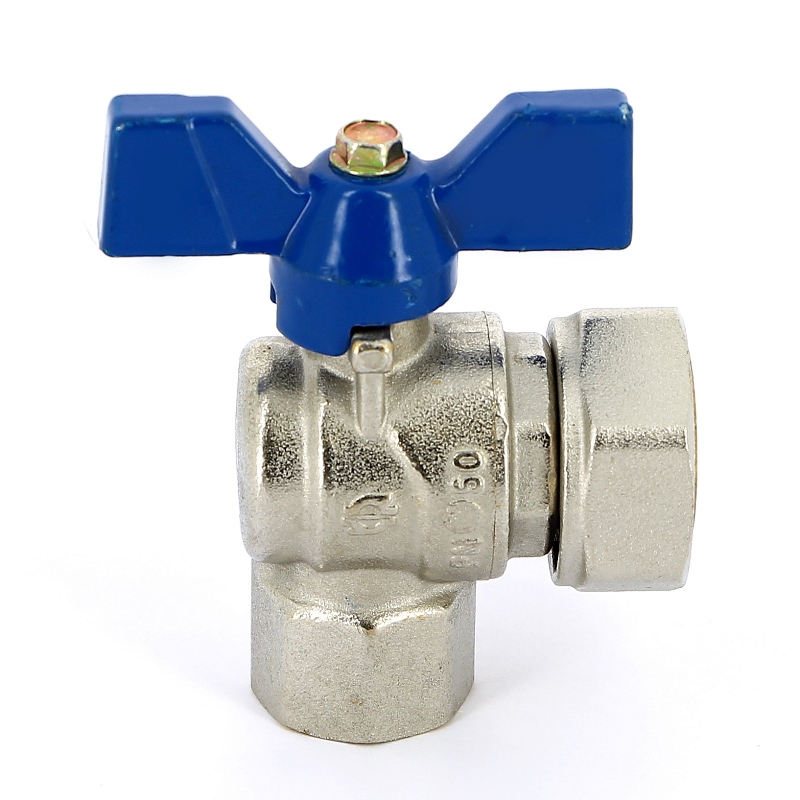 Кран шаровой угловой В с накидной гайкой EVOLUTION бабочка F.I.V. 1/2"х3/4" FIV 6069R077