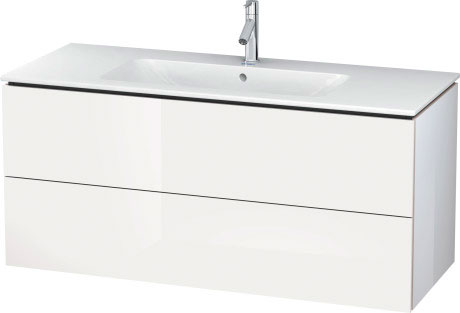 LC624304747 Тумбочка подвесная L-Cube #LC6243 1220 x 481 мм Каменно-синий глянцевый лак Duravit - Вид №2